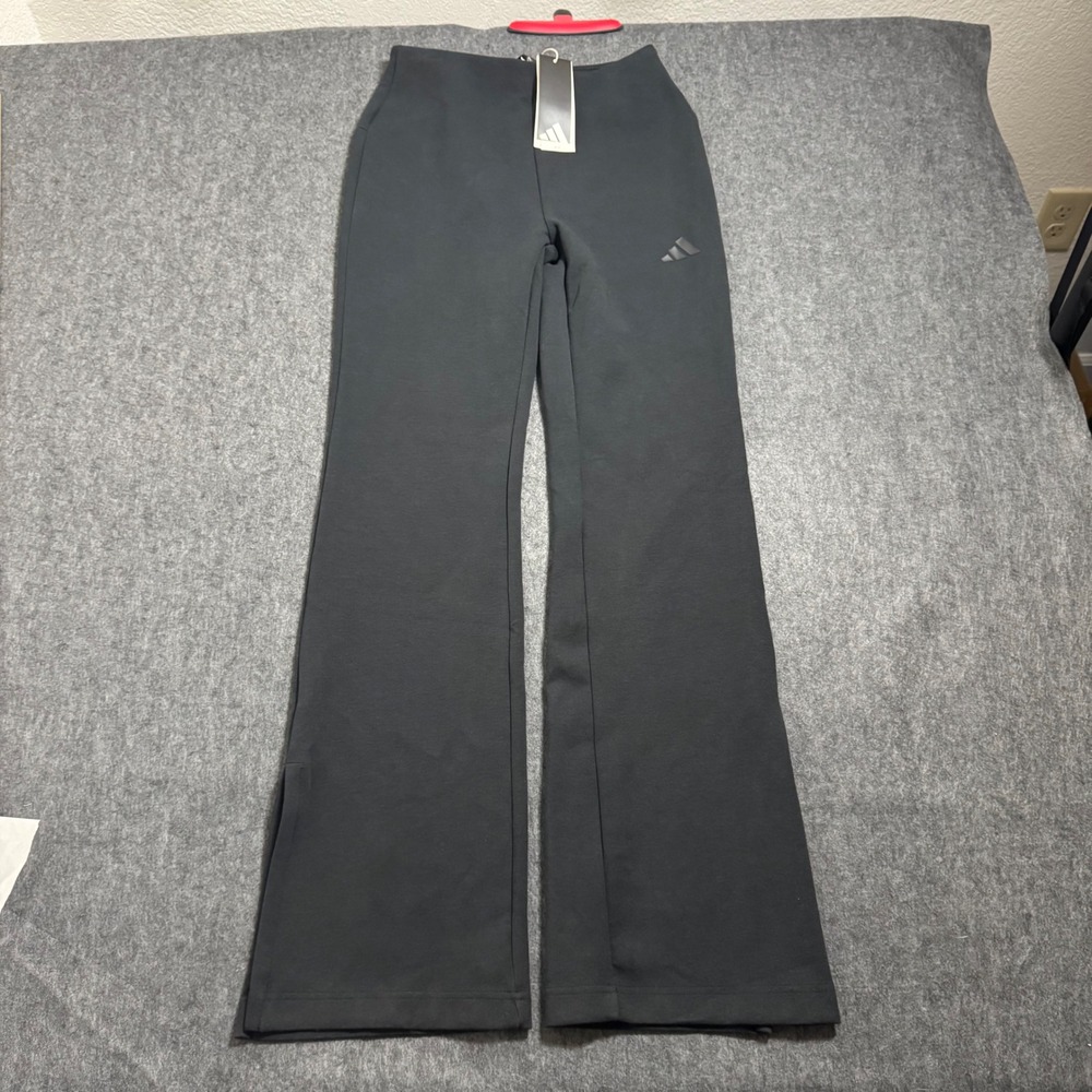 Adidas Womens Black Slim Flare High Rise Athletic Pants JM3757 Size S NEW